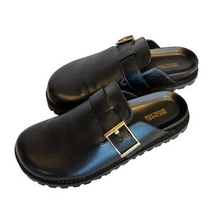 MICHAEL Michael Kors Easton Black Leather Clogs